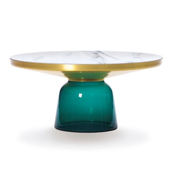 Classicon Bell Coffee Table Brass Green Marble White 1X 546