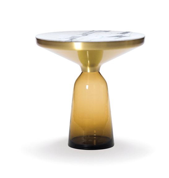 Classicon Bell Side Table Brass Orange Marble White 1X 546