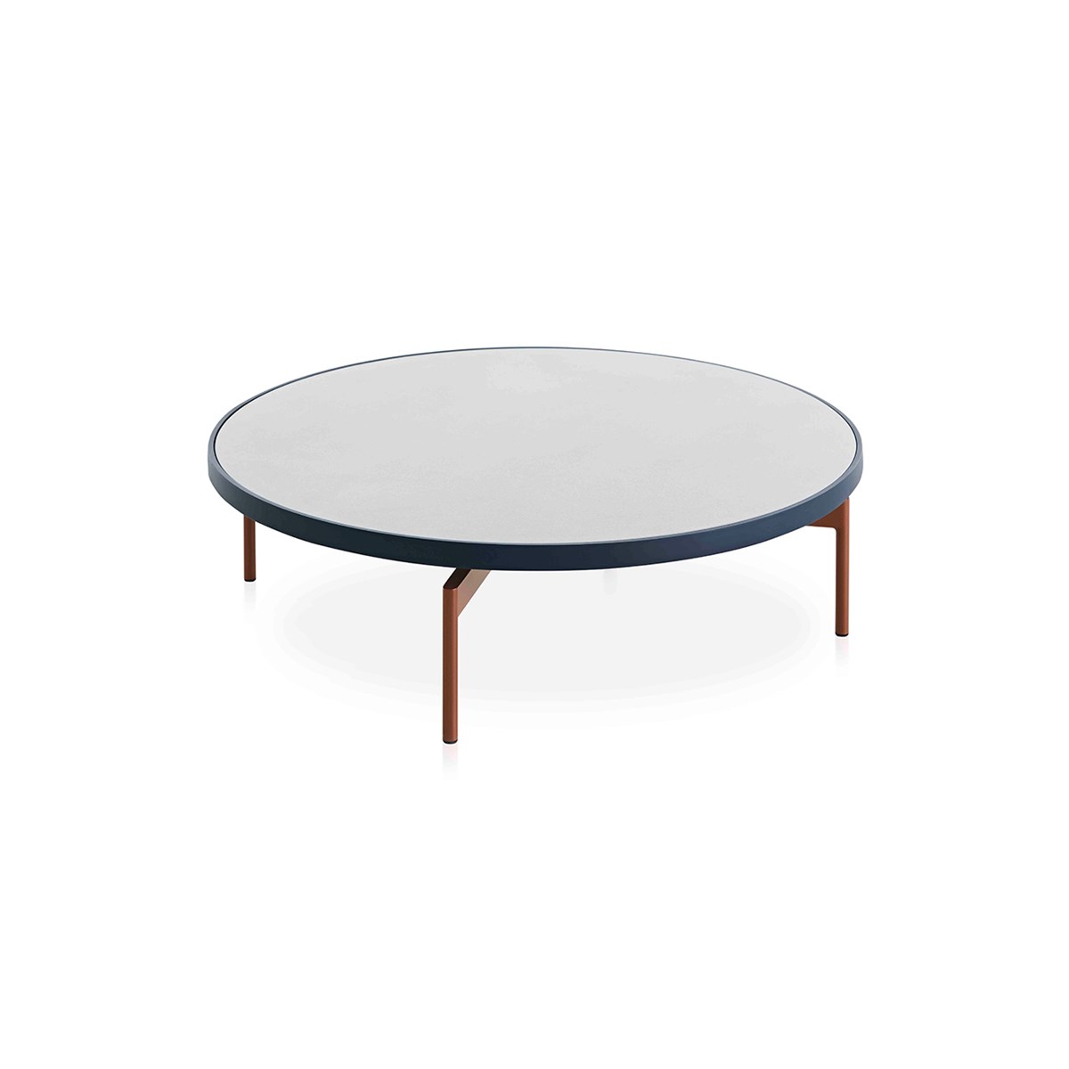 Onde Round Coffee Table Grey Blue Copper D120 45