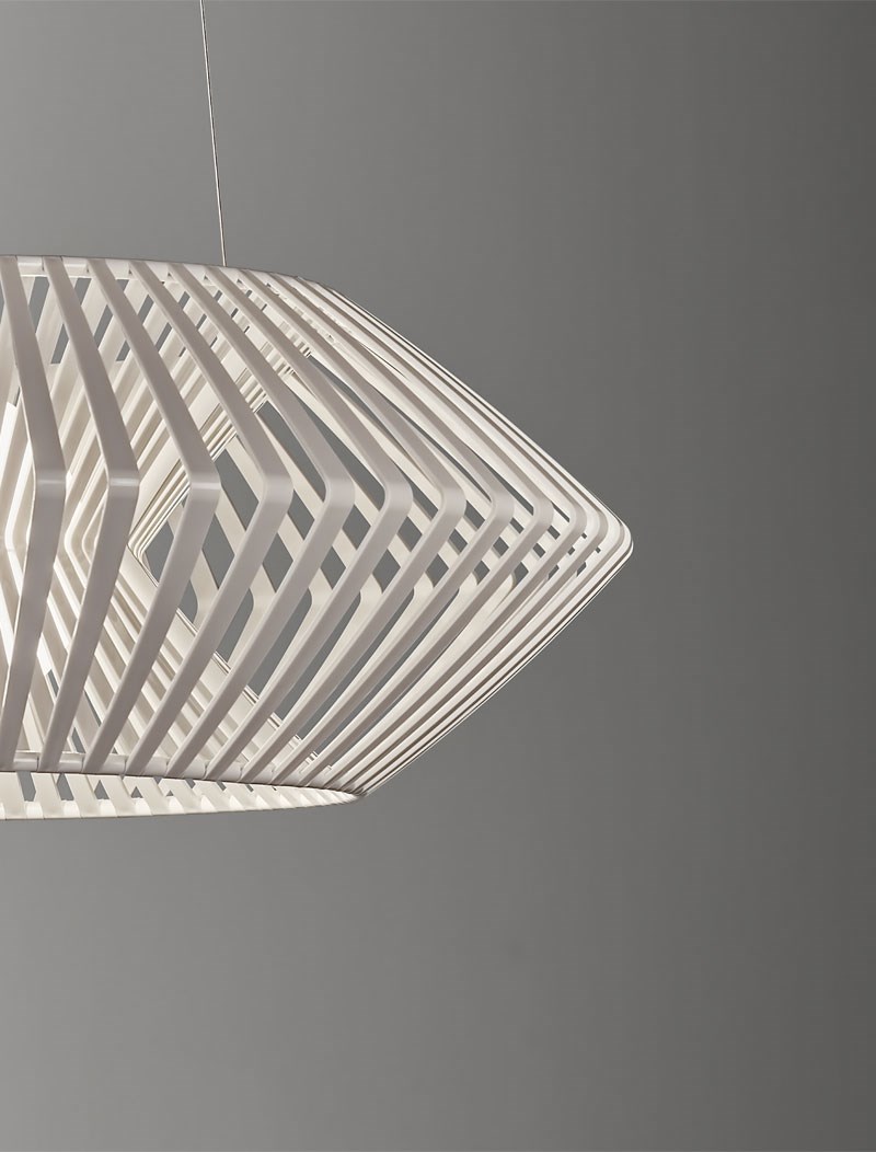 V Pendant Medium Lamp White VV04 By Hector Serrano Texturel