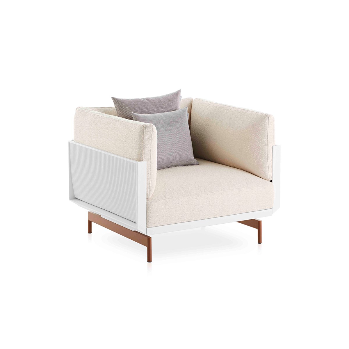 Onde Lounge Chair White Copper Atlas Plain 45