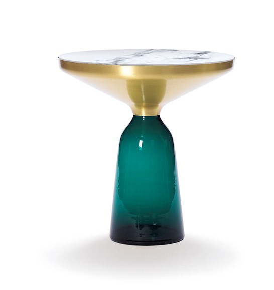 Classicon Bell Side Table Brass Green Marble White 1X 546