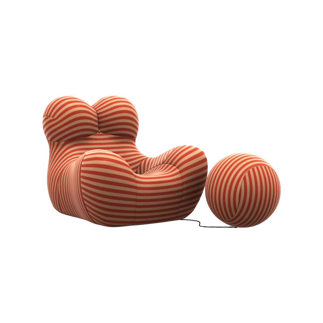 Serie Up 2000 - Striped Beige & Orange, by Gaetano Pesce - B&B