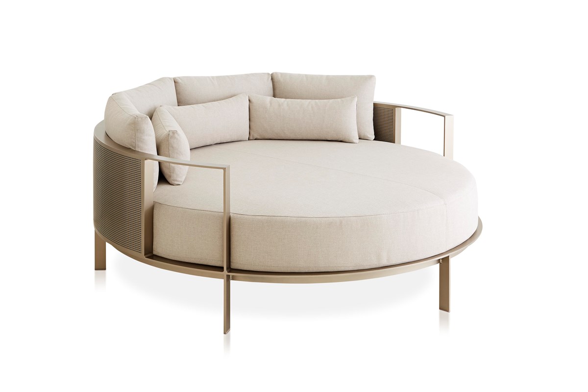 Solanas Round Chill Bed Gold 1