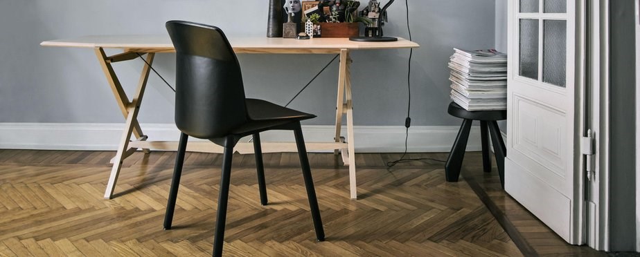 Cavalletto Table In Black Stained Wood By Franco Albini For Cassina 5