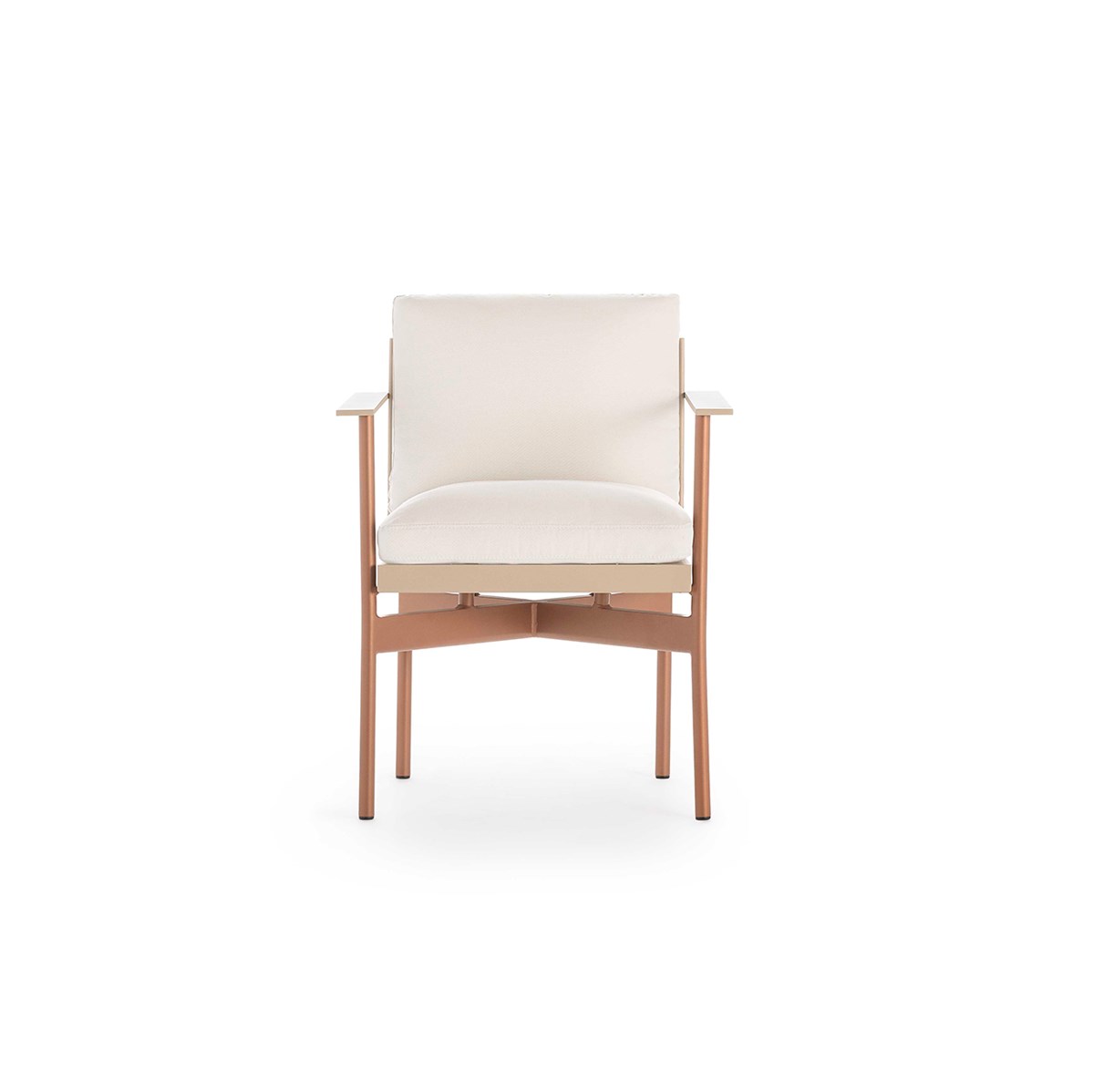 Onde Dining Armchair Sand Copper Front