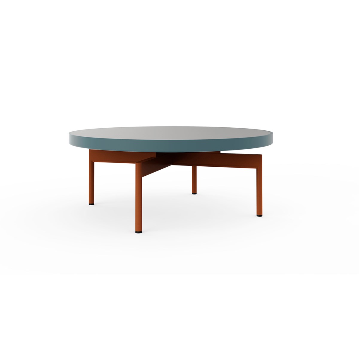 Onde Round Coffee Table Blue Grey Copper D90x36 Product Image 02