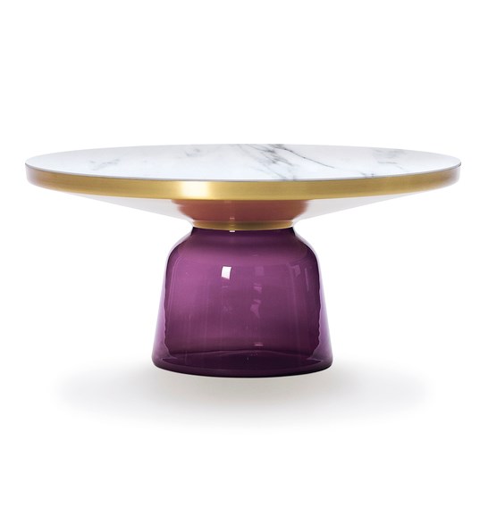 Classicon Bell Coffee Table Brass Violet Marble White 1X 546