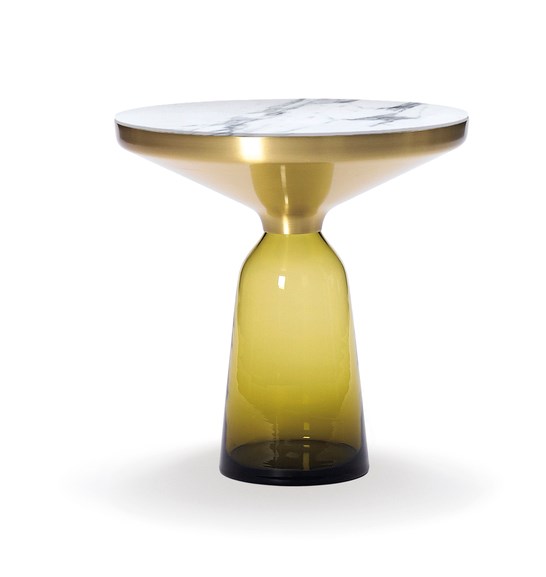 Classicon Bell Side Table Brass Yellow Marble White 1X 546