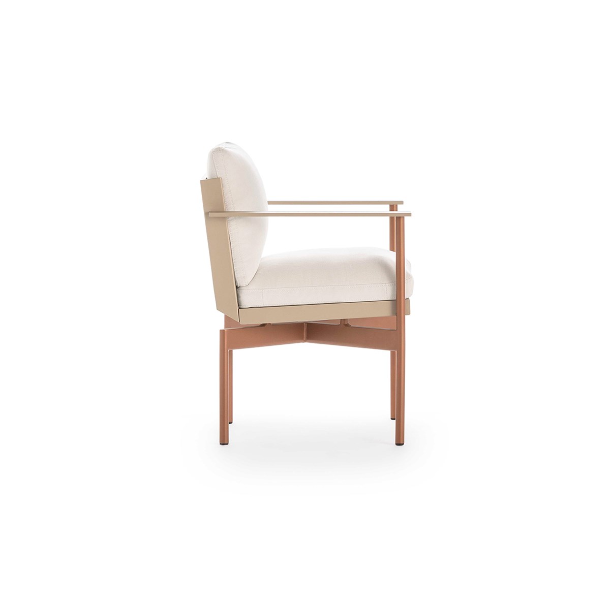 Onde Dining Armchair Sand Copper Side
